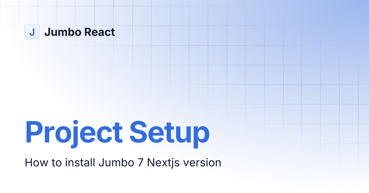 Project Setup | Jumbo React